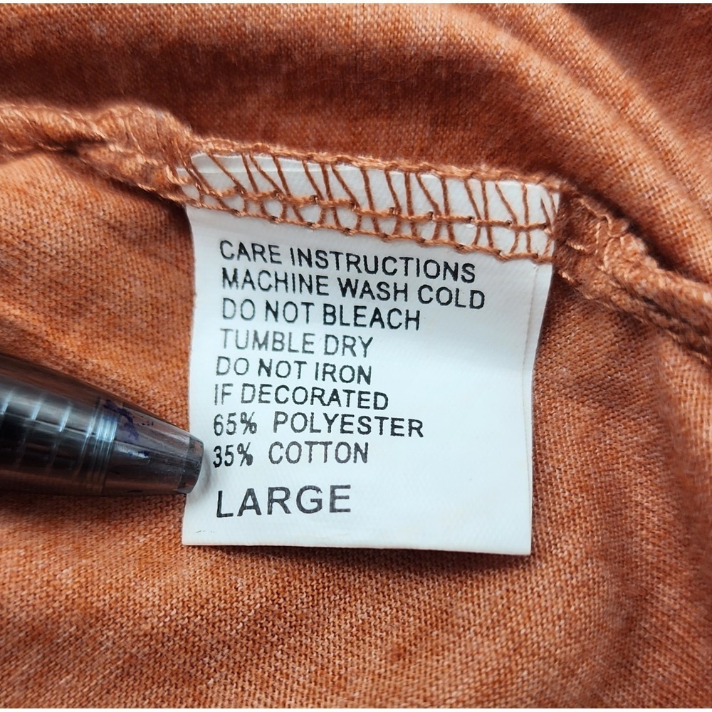 Harley-Davidson Womens Eagle Graphic T-Shirt Orange Acid Wash Tacoma WA Large - Picture 12 of 16